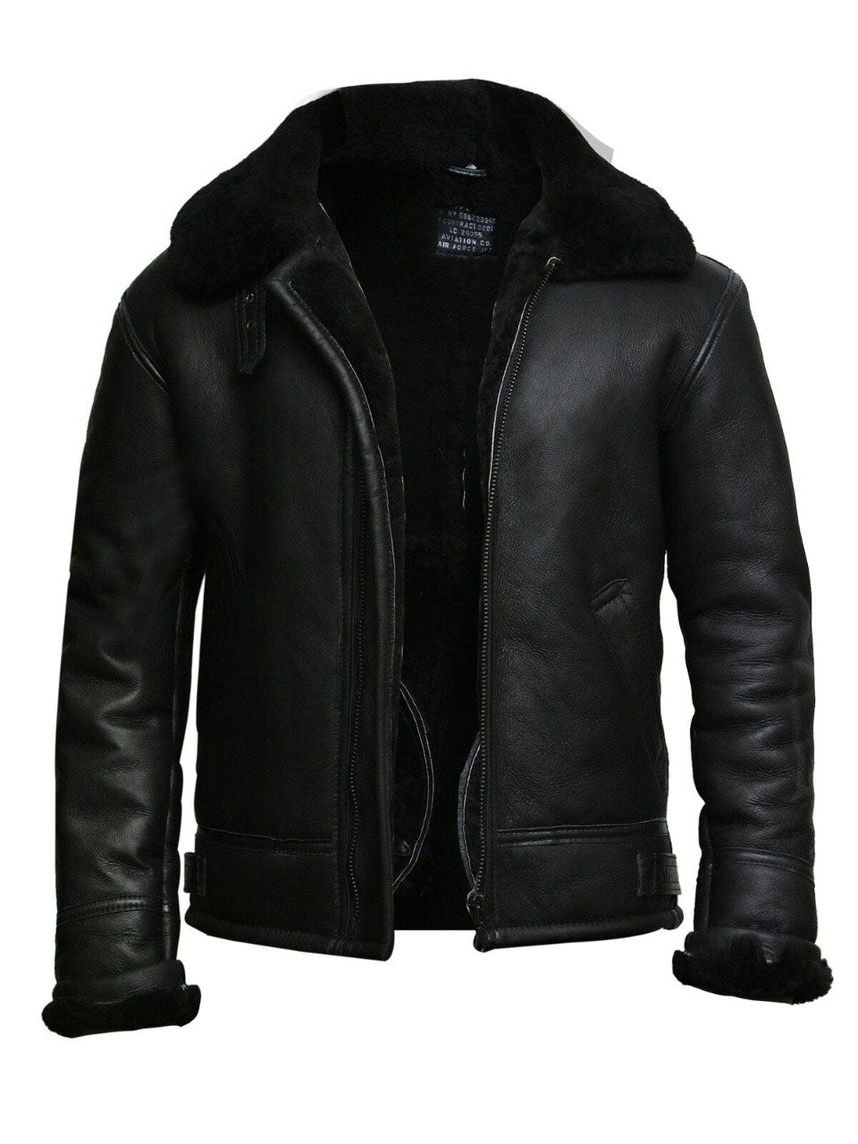 Tailor Made Men's Genuine Black Sheepskin Leather Flying Pilot Stylish Jackets Coat Tailor Made Men's Genuine Black Sheepskin Leather Flying Pilot Stylish Jackets Coat