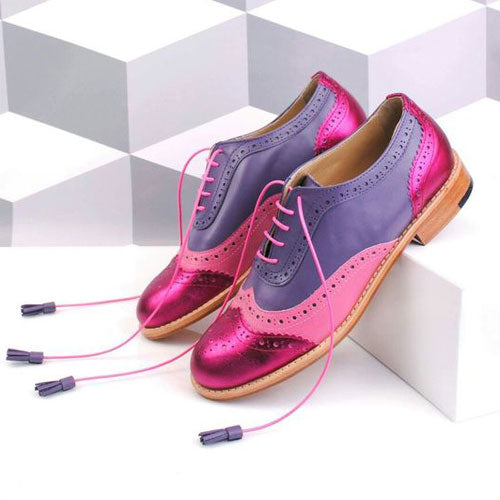Three Toned Oxford Lace up Wingtip Brogue Shoe Three Toned Oxford Lace up Wingtip Brogue Shoe