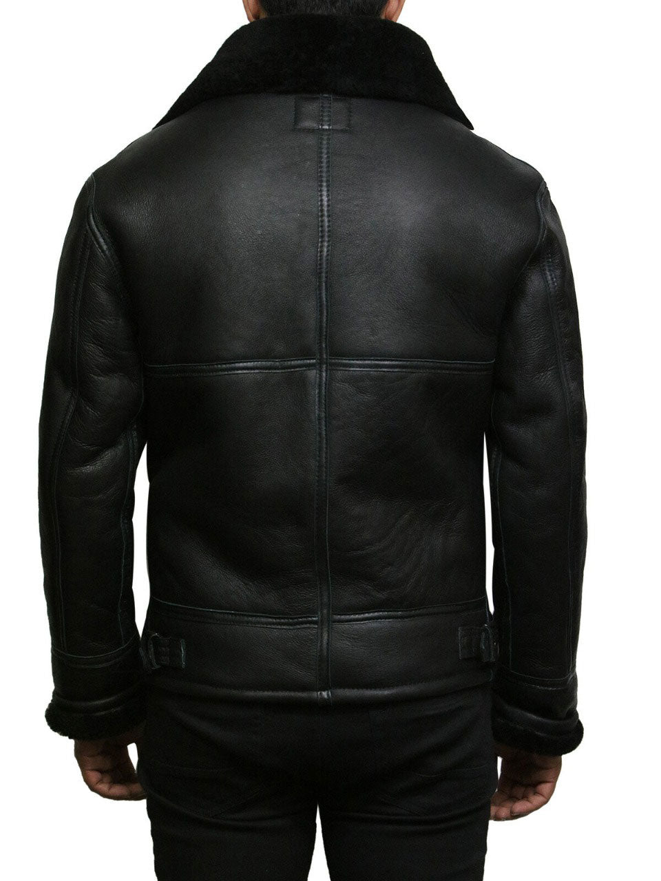 Tailor Made Men's Genuine Black Sheepskin Leather Flying Pilot Stylish Jackets Coat Tailor Made Men's Genuine Black Sheepskin Leather Flying Pilot Stylish Jackets Coat
