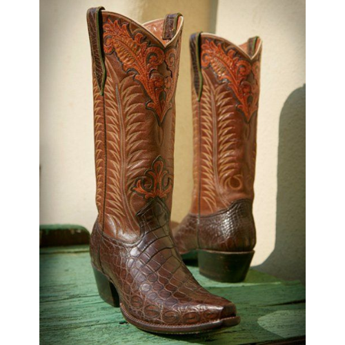 New Genuine Handmade Men's Brown and Tan Leather Western Mexican Cowboy Boots