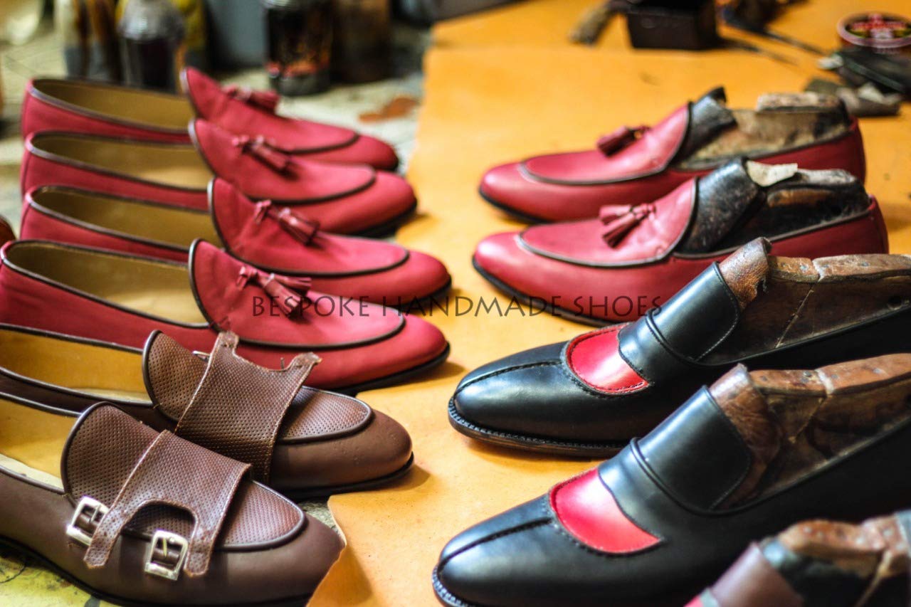 Men Handmade Pure Black Leather Shoe, Slip On Buckle Loafer Dress/Formal Shoes For Men's