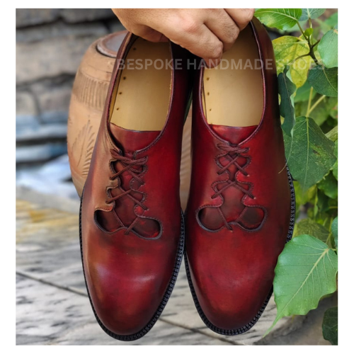 Custom Made New Men's Brown Color Leather Lace Up Casual, Formal Wear Leather Shoes Men