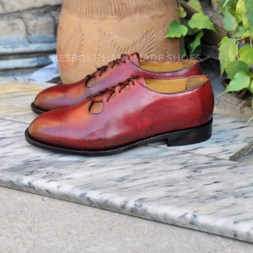 Custom Made New Men's Brown Color Leather Lace Up Casual, Formal Wear Leather Shoes Men