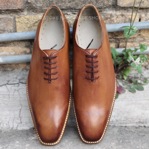 Ready To Ship Tailor Made Men's Brown Color Leather Oxford Whole Cut Lace Up Dress Formal Shoes Men