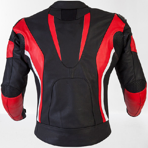 Bespoke Black and Red Leather Biker Jacket, Motorcycle Brando Leather Jackets