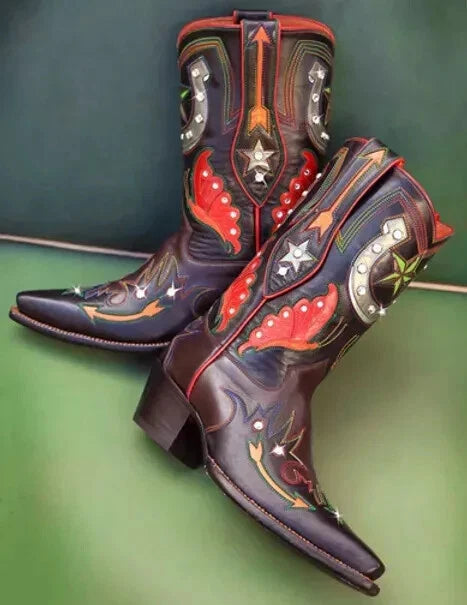 Bespoke Men's Handmade Cowboy Brown Claires Shorty Western Top Fashion Boots Men