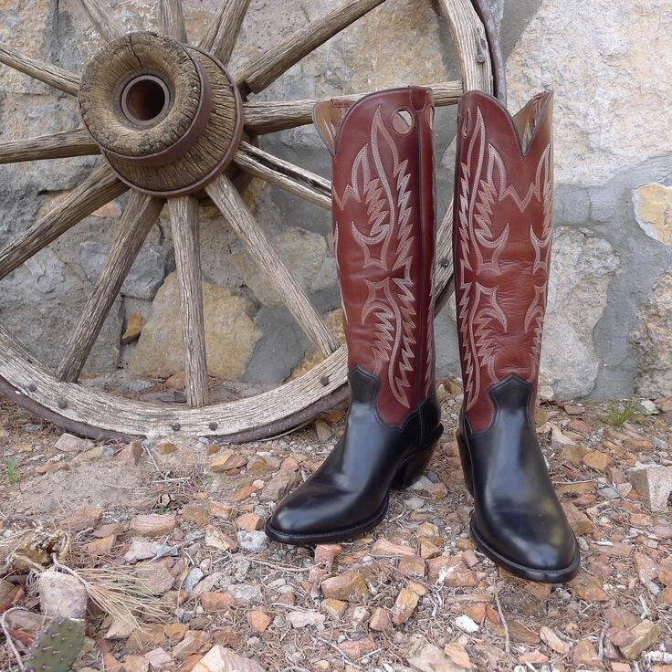 Good Year Welted Men's Brown, Black Unique Leather Cowboy Western Dress Boots Men