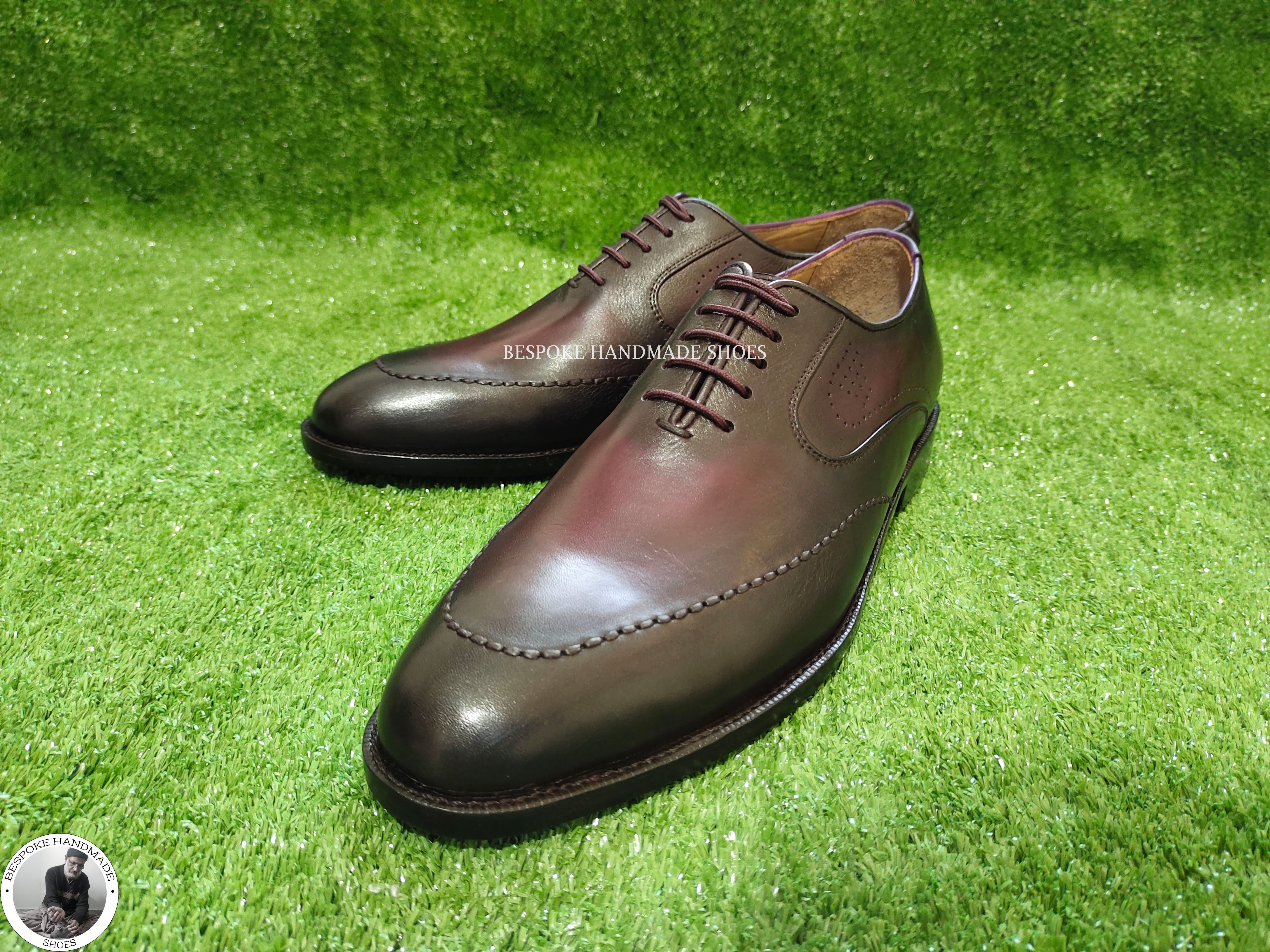 Men's Handcrafted , Two Tone Oxford Lace up Dress / Unique Shoes For Men's