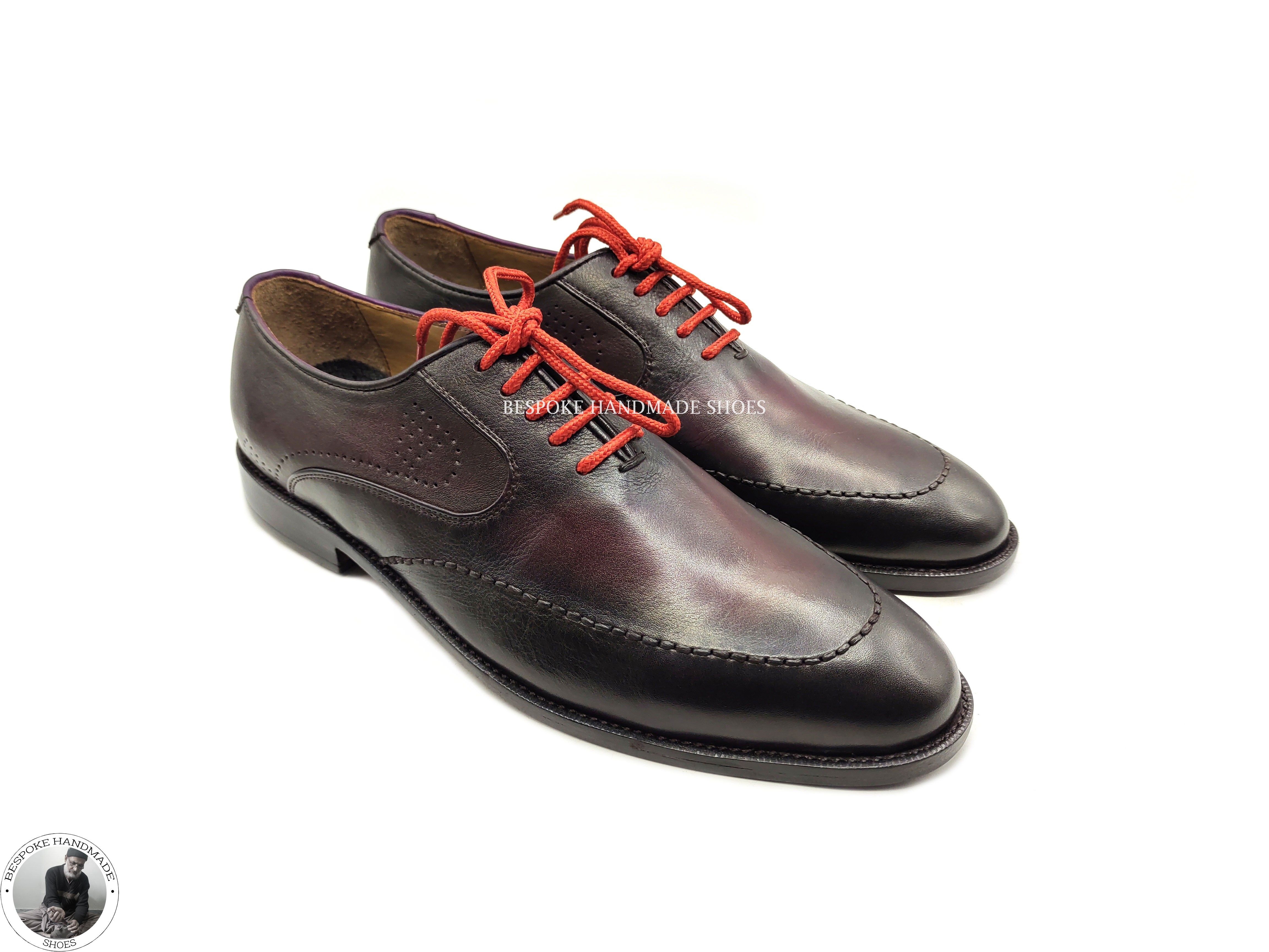 Men's Handcrafted , Two Tone Oxford Lace up Dress / Unique Shoes For Men's
