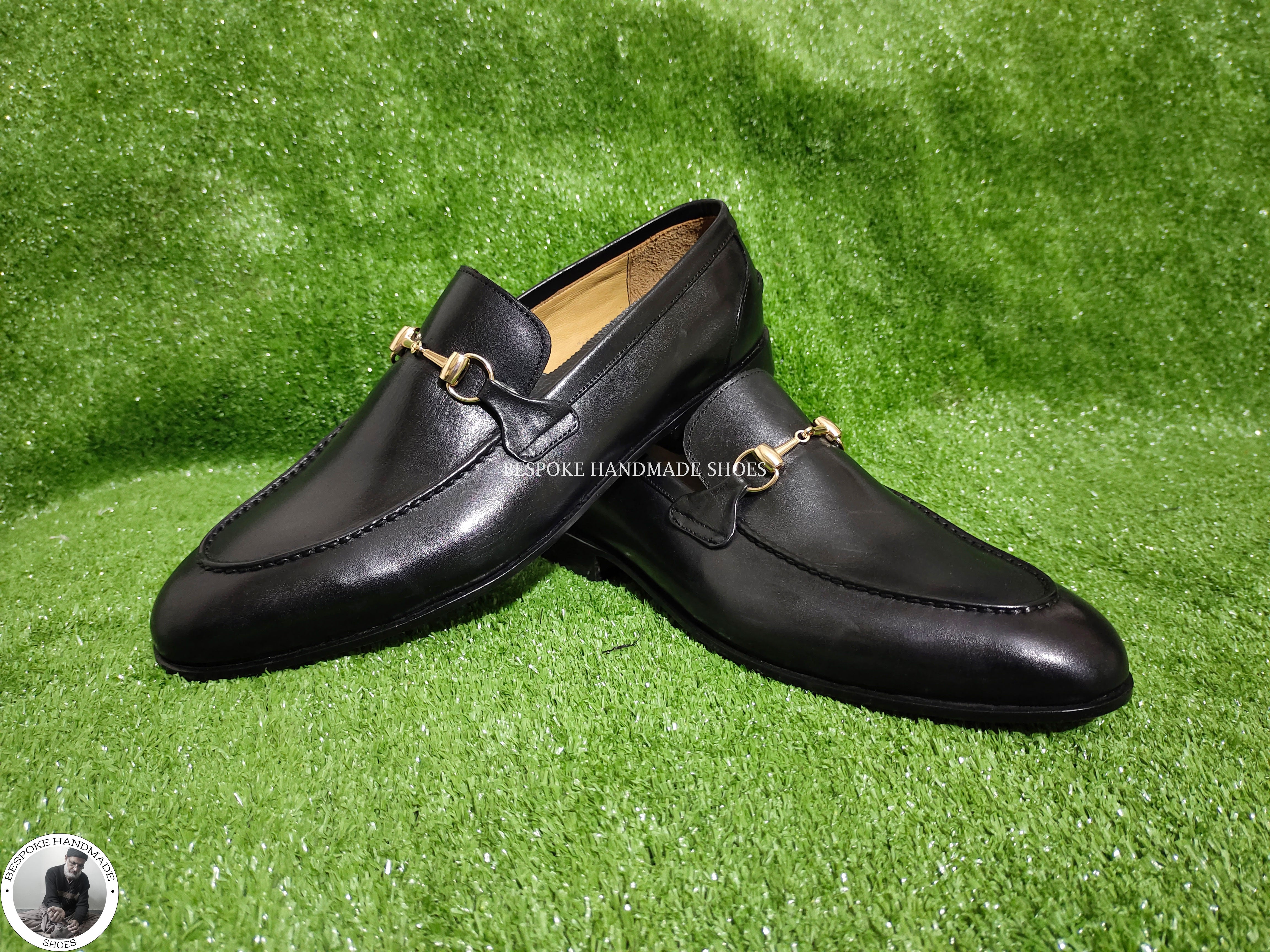 Men's Handcrafted ,  Brown Leather Slip On Loafers Buckle Fashion Shoes For Men's