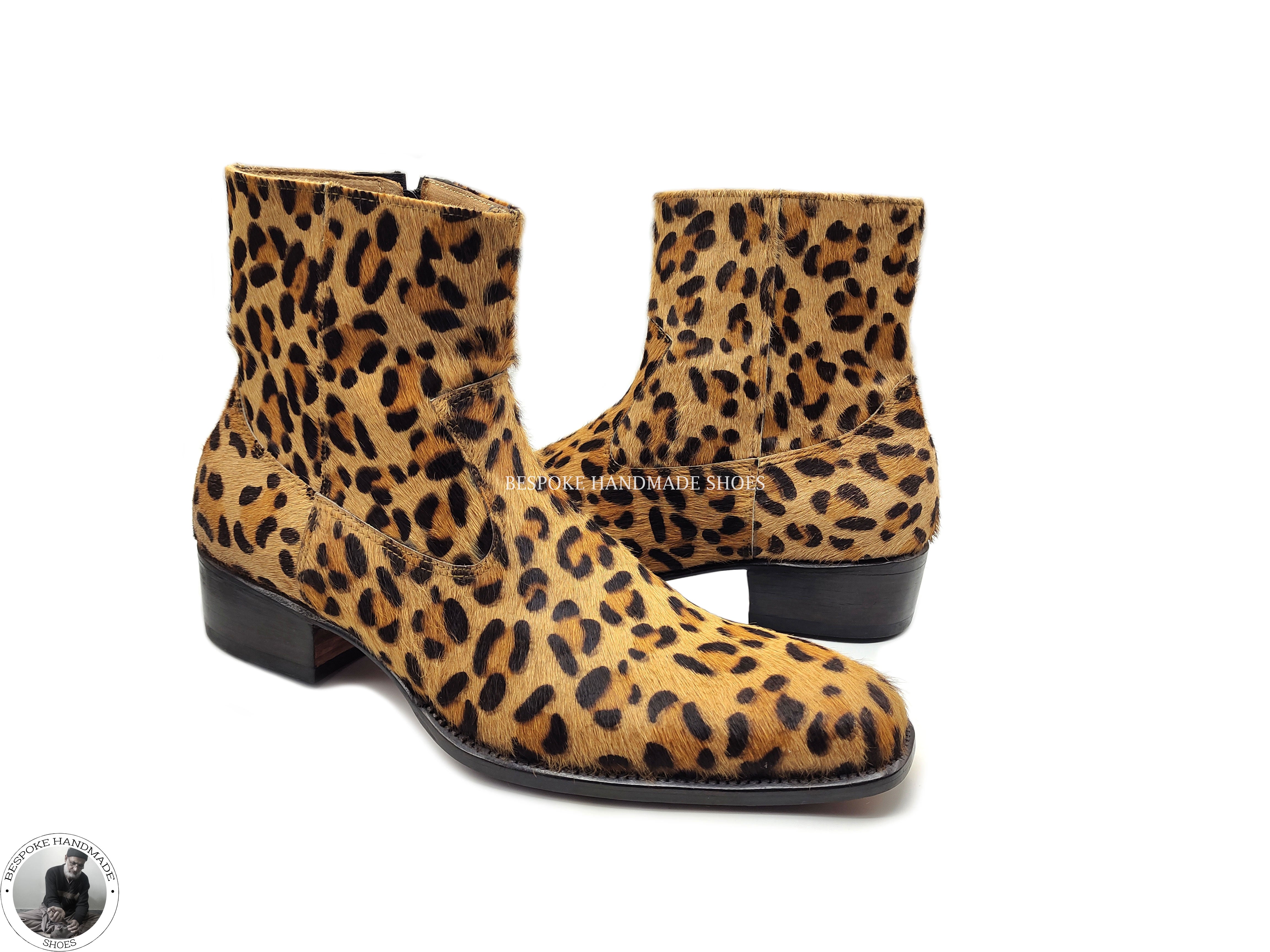 Leopard Skin Printed Leather High Quality Boot