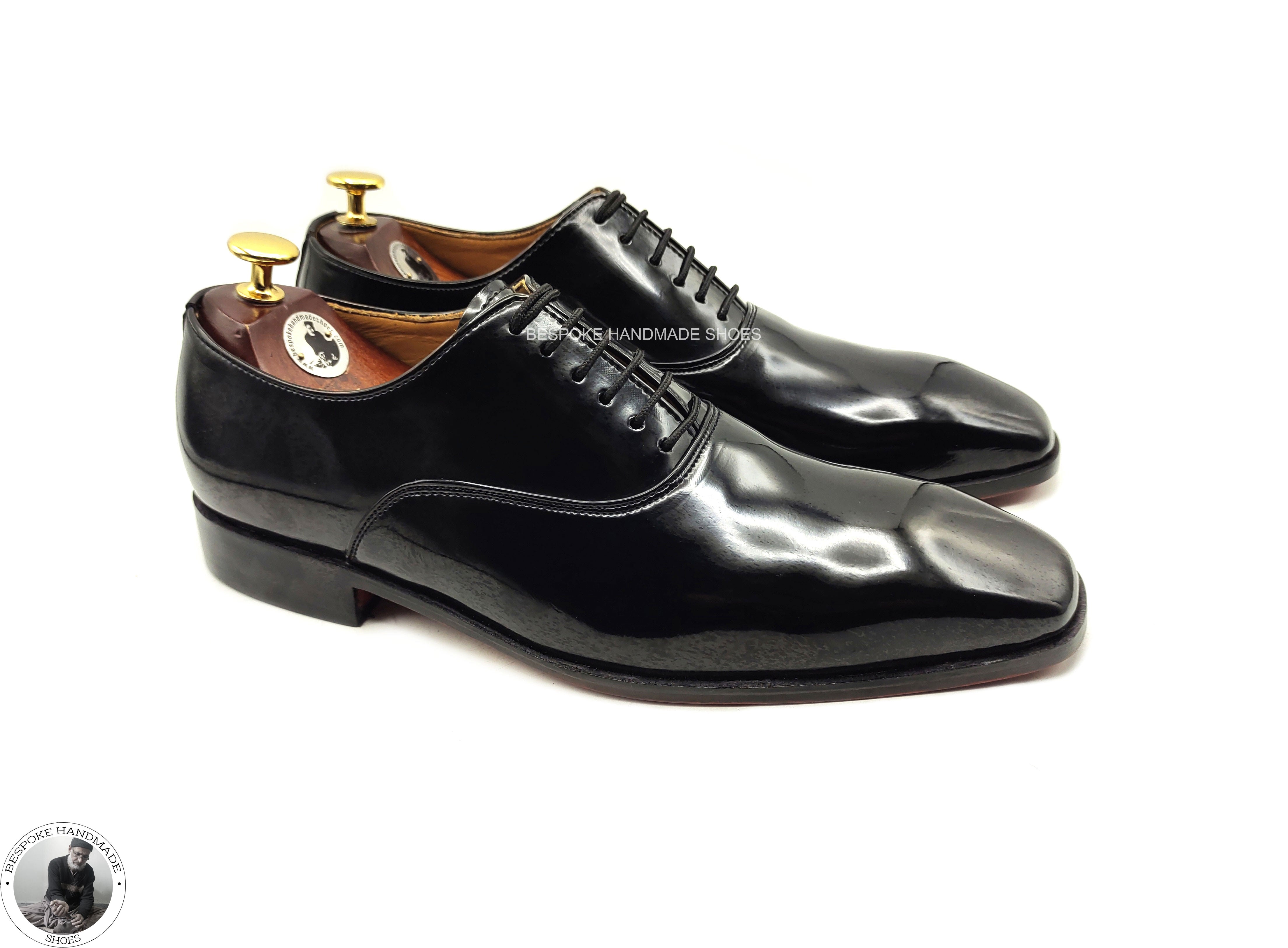 Handmade Men's Dress Black Color Oxford Wholecut Lace up Casual Shoes