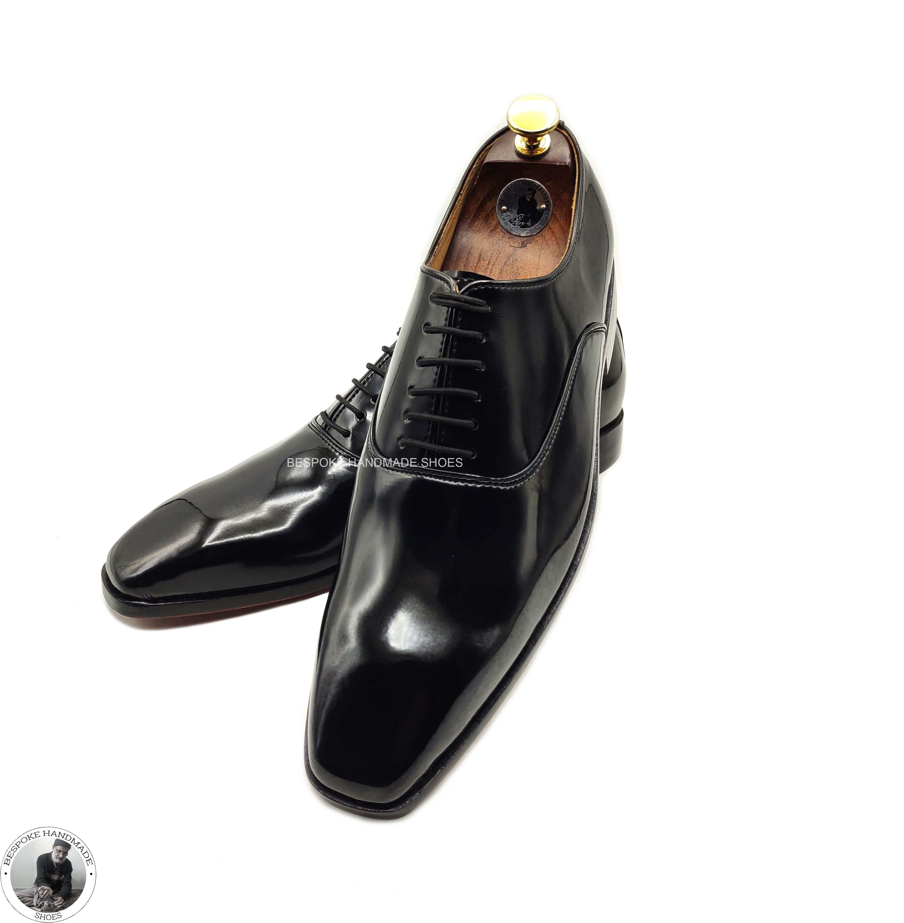 Handmade Men's Dress Black Color Oxford Wholecut Lace up Casual Shoes