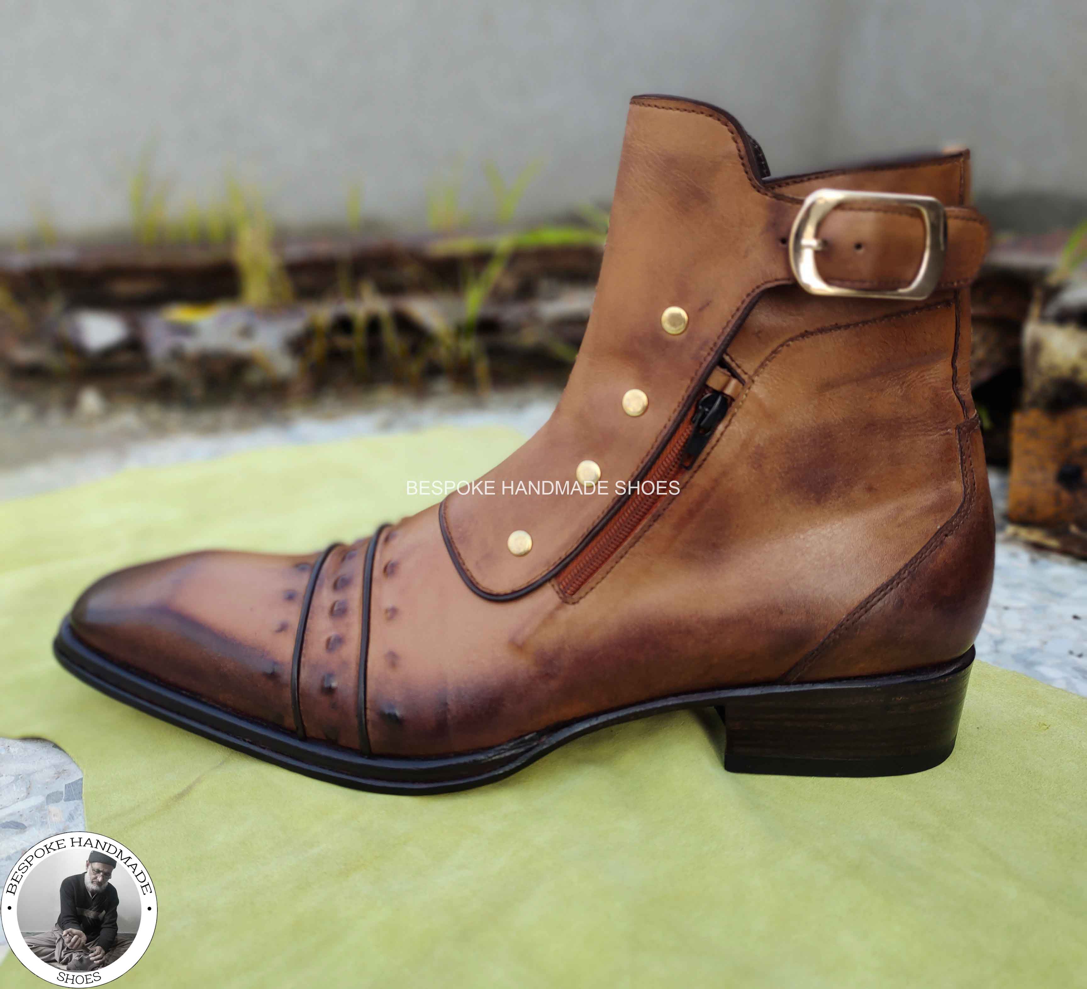 High Ankle Toe Cap Shaded Boot