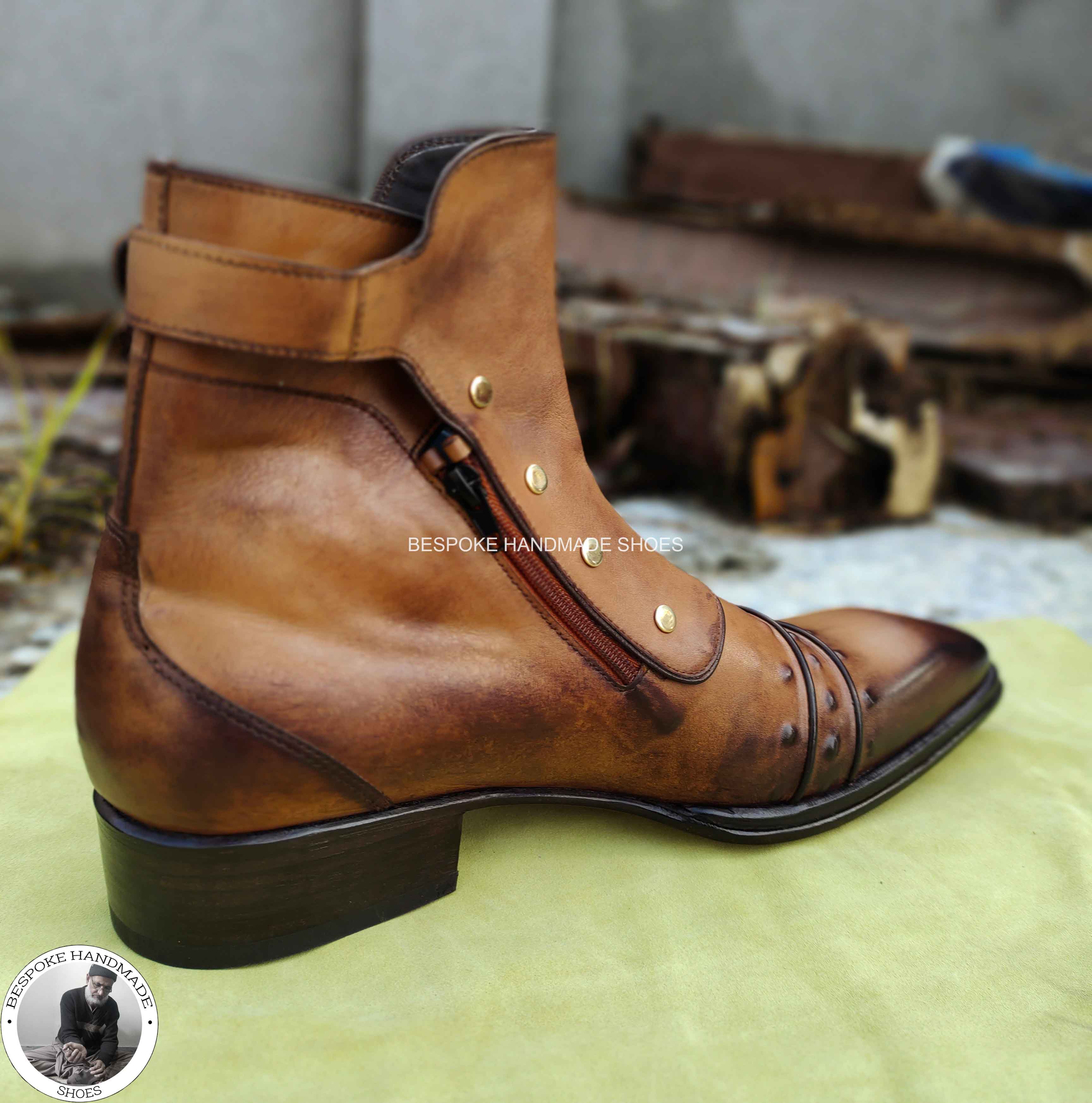 High Ankle Toe Cap Shaded Boot