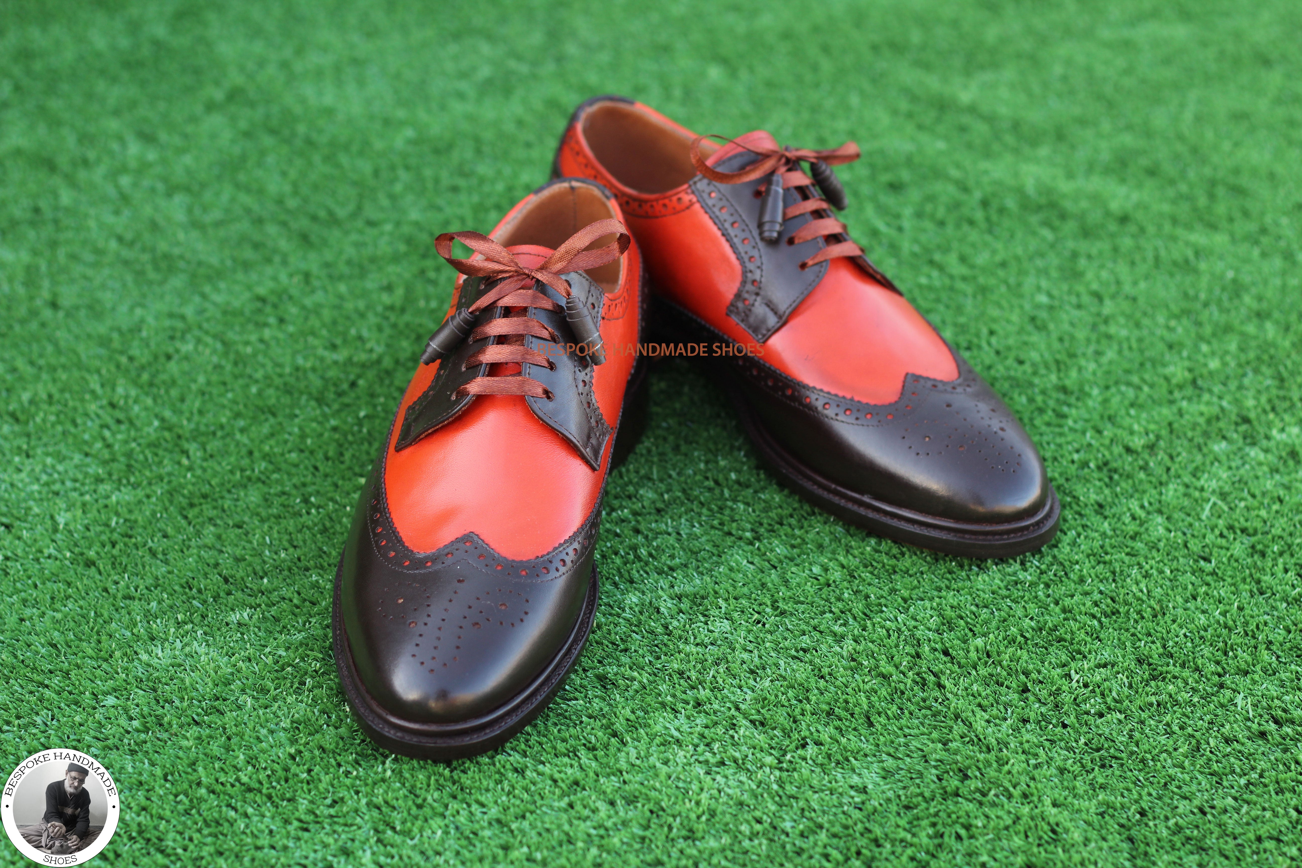 Pure Calf Leather Wingtip Brogue Shoe