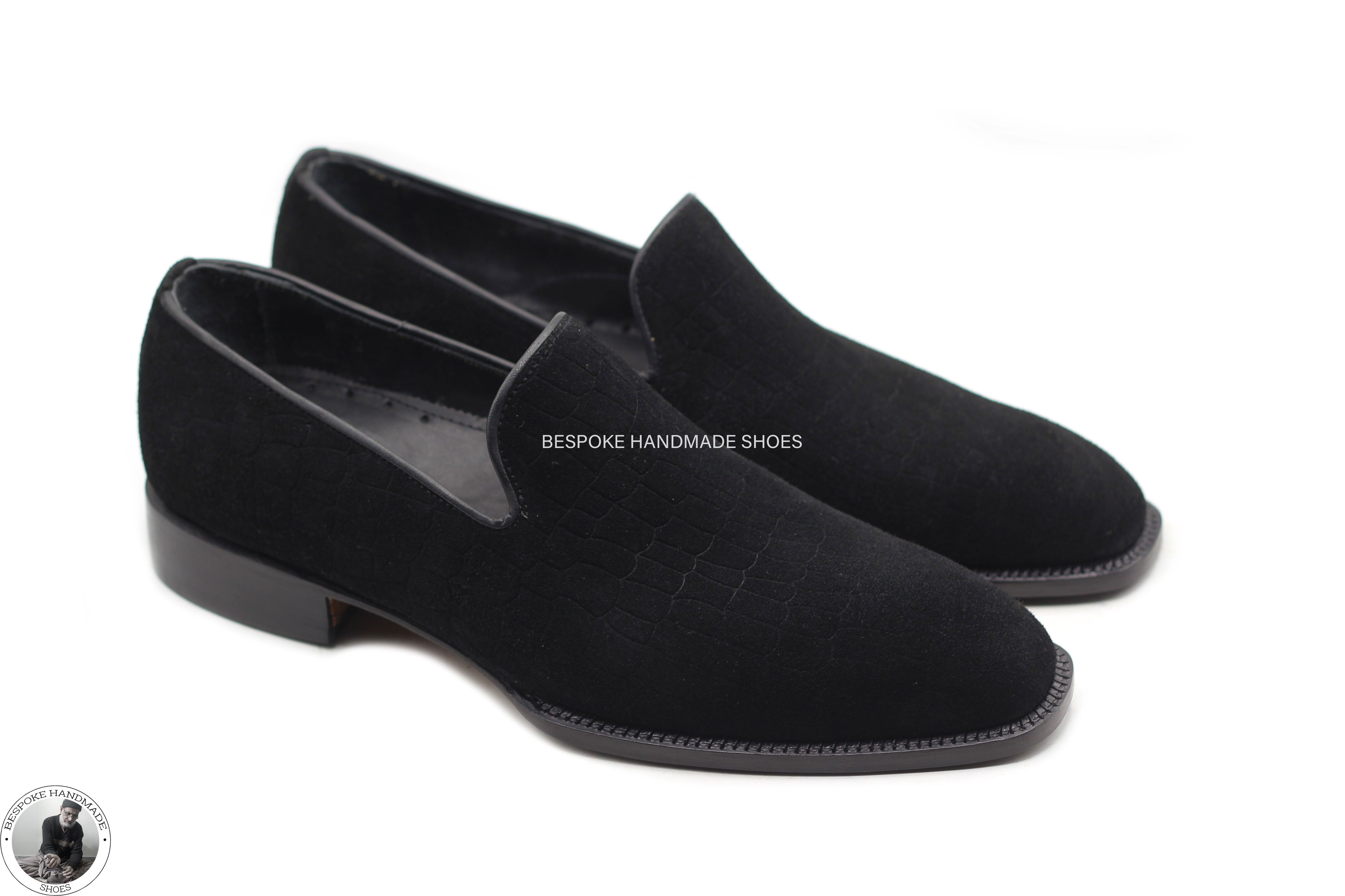 Handmade Men's Black Velvet Loafer Moccasin Dress shoes, Men Top Fashion Formal Shoes