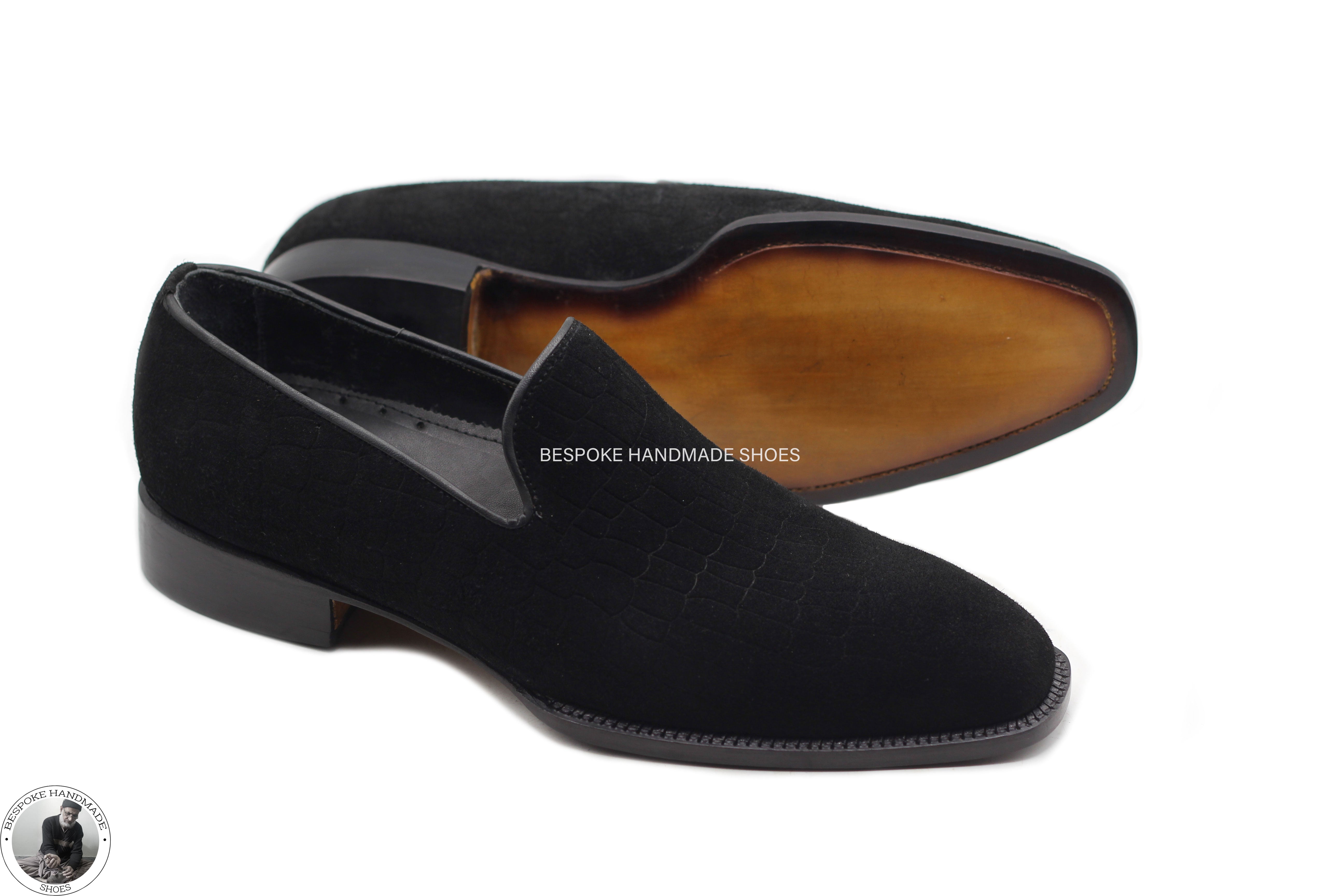 Handmade Men's Black Velvet Loafer Moccasin Dress shoes, Men Top Fashion Formal Shoes