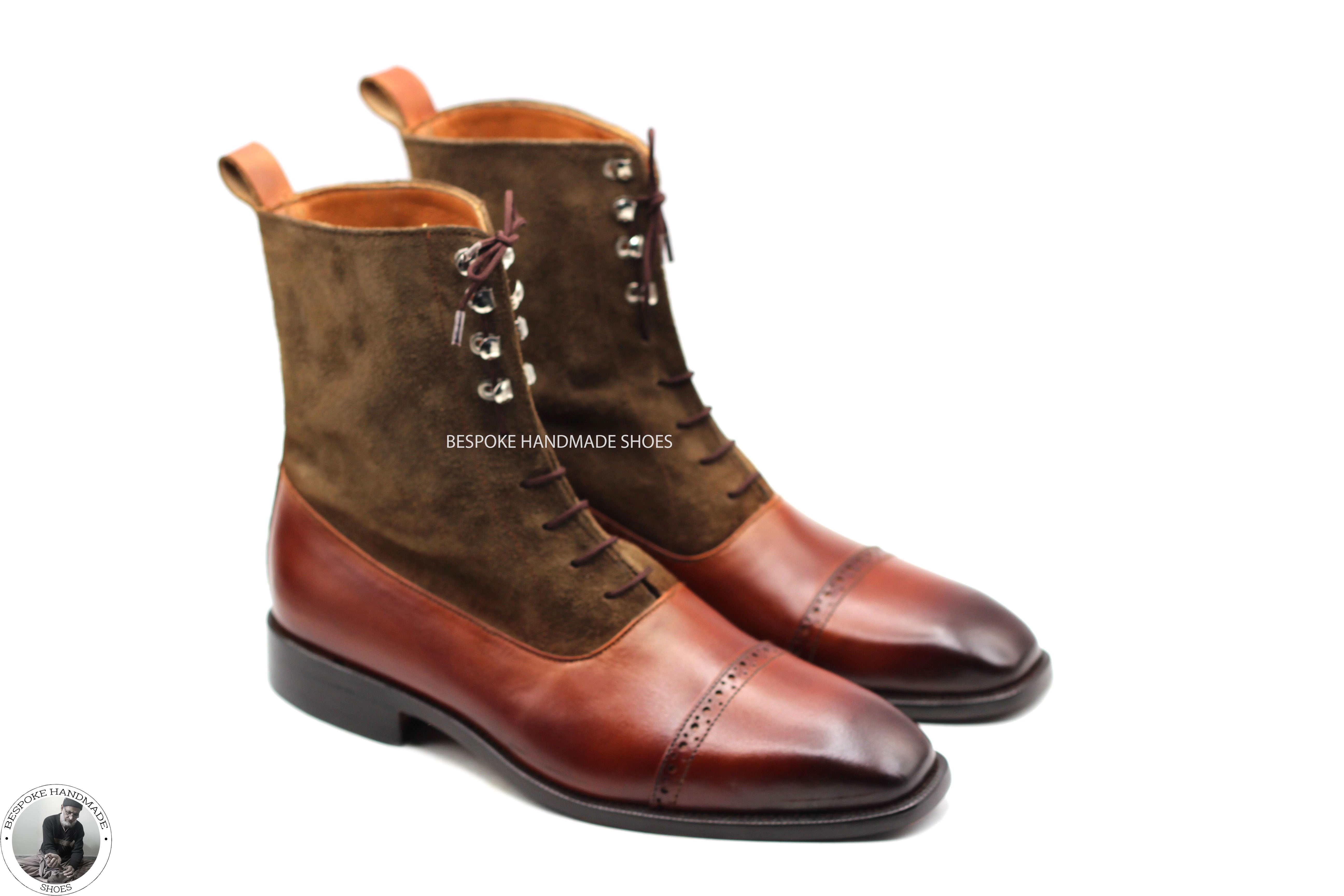 High Ankle Lace Up Derby Toe Cap Boot