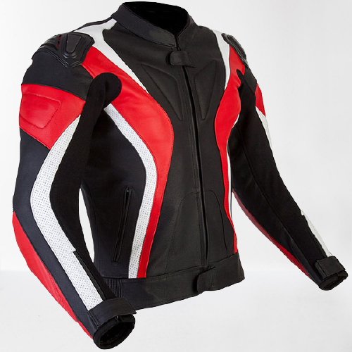 Bespoke Black and Red Leather Biker Jacket, Motorcycle Brando Leather Jackets