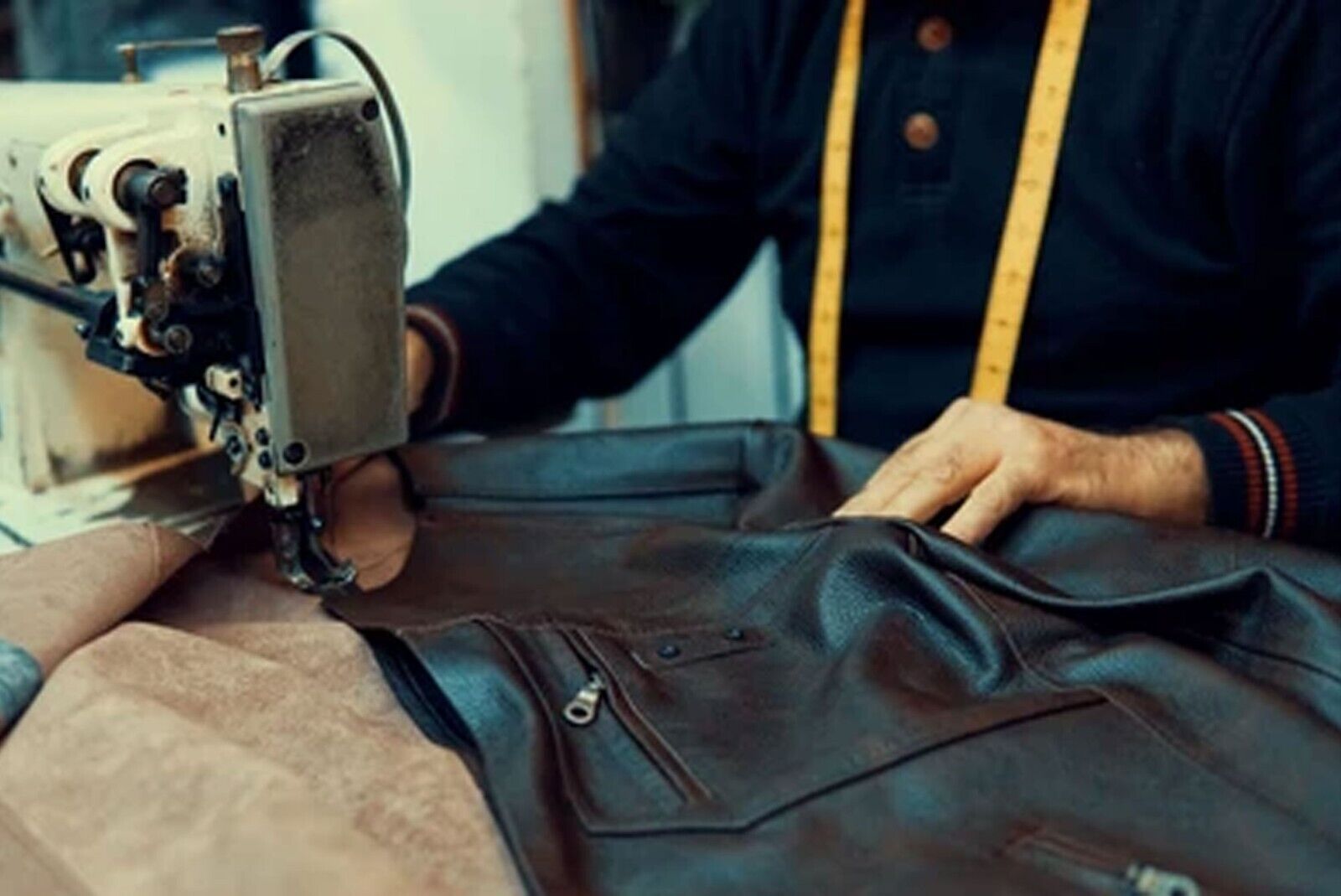 Tailor Made Men's Genuine Black Sheepskin Leather Flying Pilot Stylish Jackets Coat