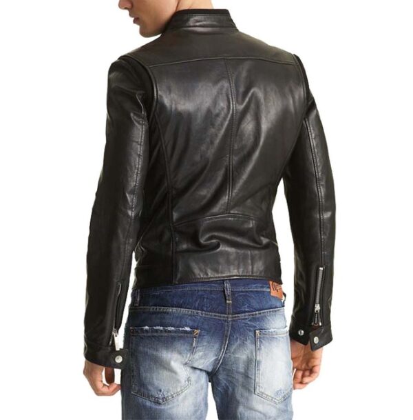 Men's Biker Leather Jacket, Slim Fit Leather Jacket Men's, Men Fashion Jacket