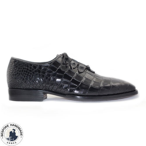Tailor Made Men's Black Crocodile Leather Oxford Toe Cap Brogue Stylish,Dress Shoes For Men's