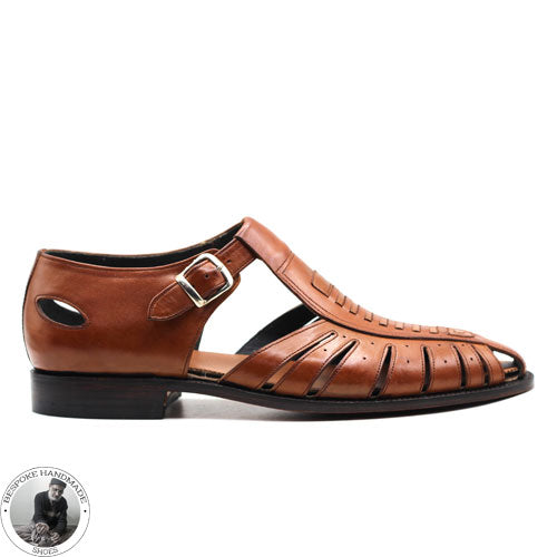 Buy Handmade Premium Quality Brown Color Leather Latest Design With Buckle Men Shoes