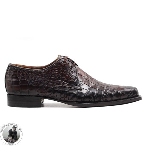 Handmade Premium Quality Burgundy Black Shaded Leather, Oxford Lace Up Wholecut Derby Gentlemen Shoes