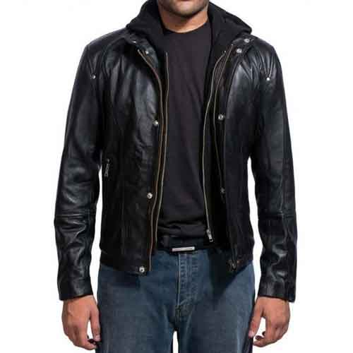 Brick Mansions Damien Collier Leather Jacket Worn by Paul Walker