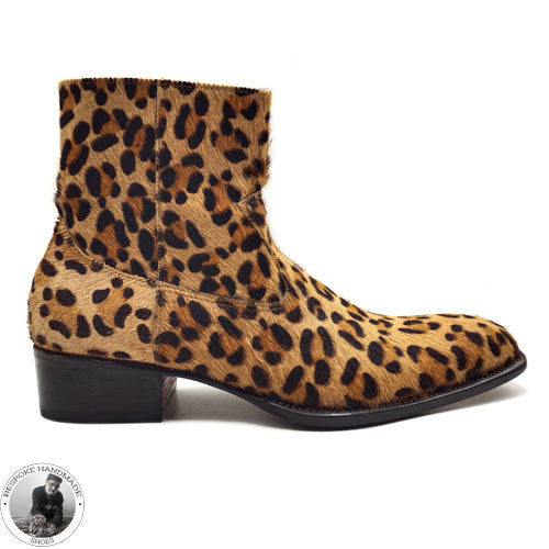 Leopard Skin Printed Leather High Quality Boot