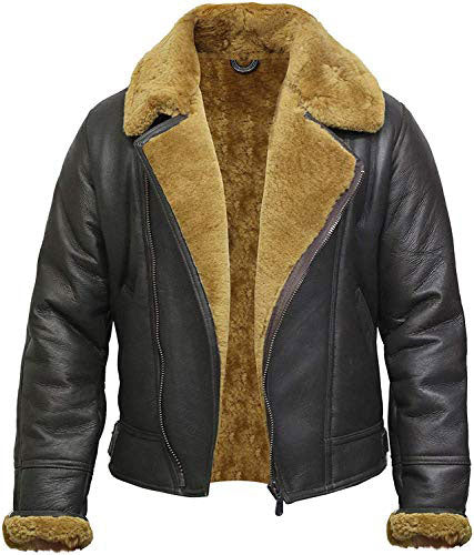 Tailor Made Men's Genuine Brown Sheepskin Leather Flying Pilot B3 Jackets