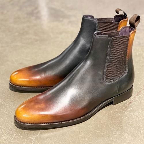 Two Tone Leather Ankle Chelsea Formal Boot