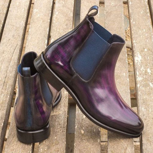 Purple Leather Chelsea Boot
